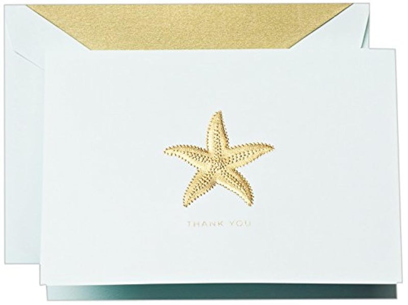 Crane & Co. Hand Engraved Starfish Thank You Note (CT1420)